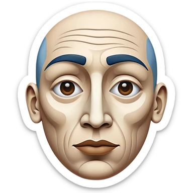 Cinematic Realistic Picasso Pop Culture Emoji, depicted with a creative, abstract representation inspired by the legendary artist rendered with bold textures and dynamic, artistic lighting. sticker