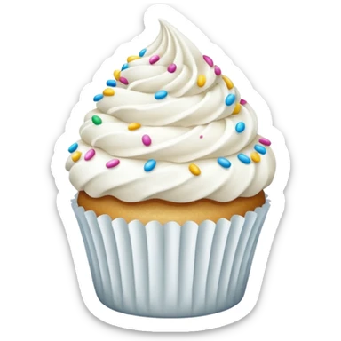 Glitter White Cupcake sticker