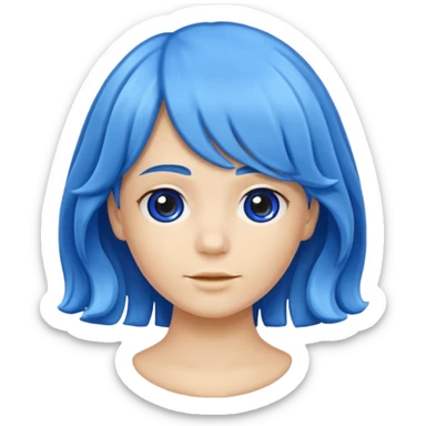 blue wig sticker