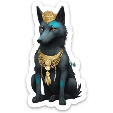 Dark black Beige cyan Pink magenta burgundy maroon cyan beige gray coyote black stripes wearing gold jewellery gold piercings gold gilded vintage watercolour tie dye black raven wings sticker