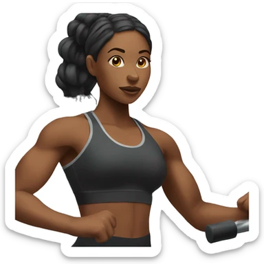 Black woman working out sticker