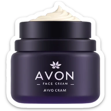 face cream jar with AVON logo sticker