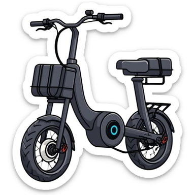 Rugged Monster class Chinese electric bicycle with thick tires and powerful frame sticker