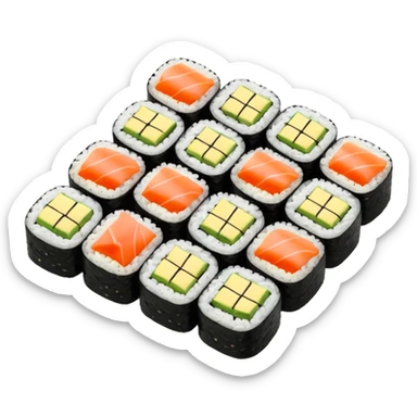 sushi roll birds eye veiw sticker