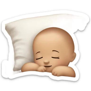Baby sleeping with smile and drool sticker