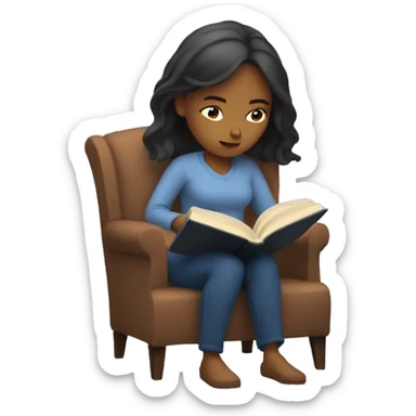 woman reading book, feeling bored sticker