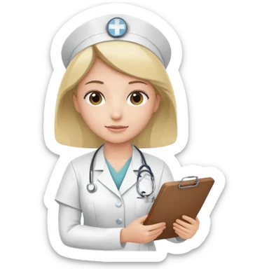 A nurse attending to a patient at the hospital sticker