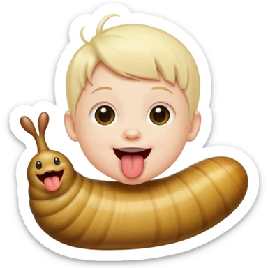 sticking out tongue like a slug toddler sticker