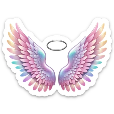 Tiny, mini, so small, soft pink, sparkly angel wings sticker