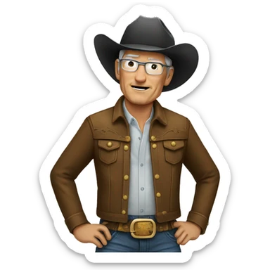 Tim Cook wearing cowboy  sticker