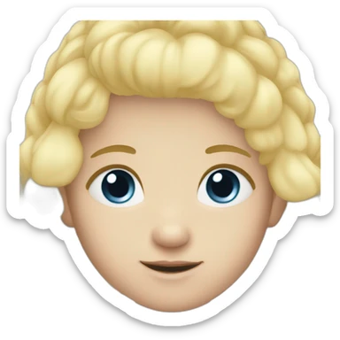 Twin blond blue eyes boy baby sticker