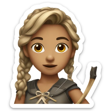 Girl with bow and arrows  sticker