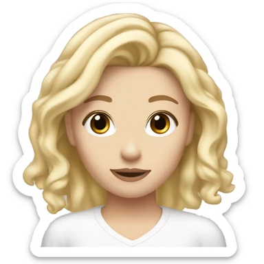A tik tok white girl with blonde hair sticker