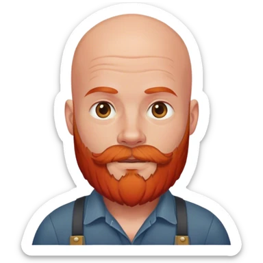 Bald farmer with red beard  sticker