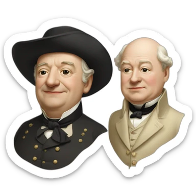 Charles de gaules and Wiston Churchill sticker
