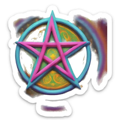 Pentagram psychedelic  sticker