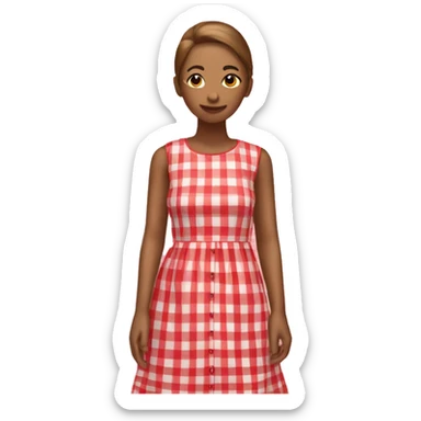 Red and white gingham dress just the dress close up sticker