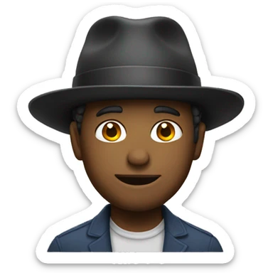 A man with a hat sticker