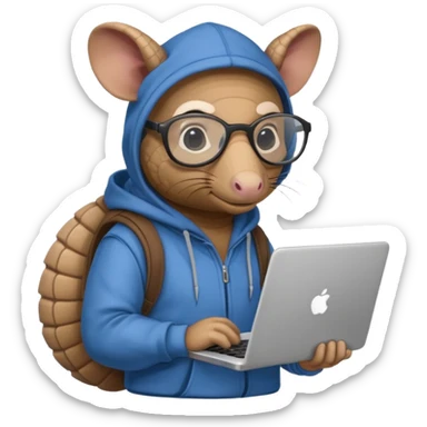 armadillo hacker mascot for my cli app  sticker