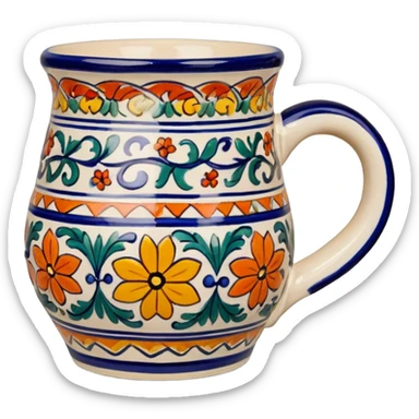Talavera clay mug sticker