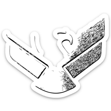 Make the Atreides hawk symbol look like it is made out of shiny silver metal, with a solid black background, metallic texture and highlights, logo style. sticker