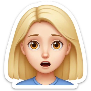 Girl hearing shooking news sticker