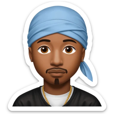 2Pac only face and durage sticker