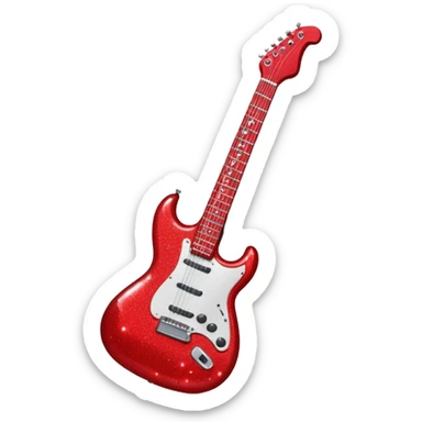 red glitter guittar sticker