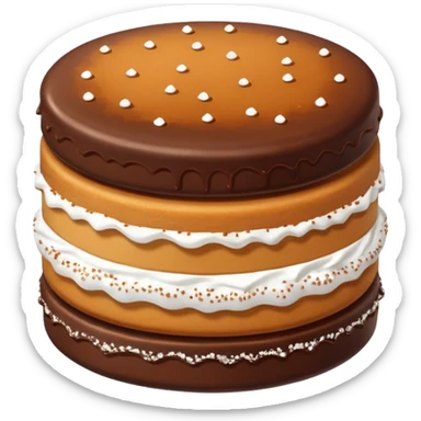 un alfajor de dulce de leche y chocolate sticker
