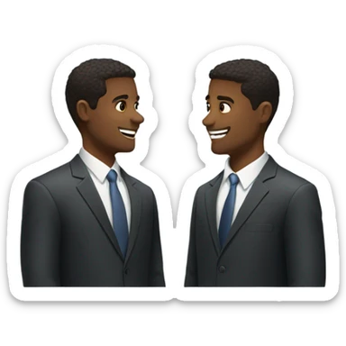 two young businessmen talking sticker