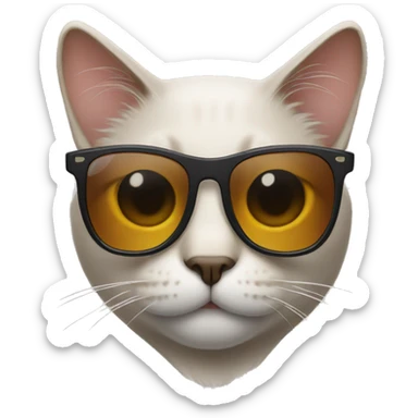 Cat with sunglasses sticker