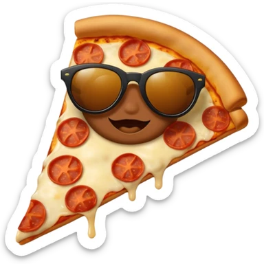 Pizza with black sunglasses sticker