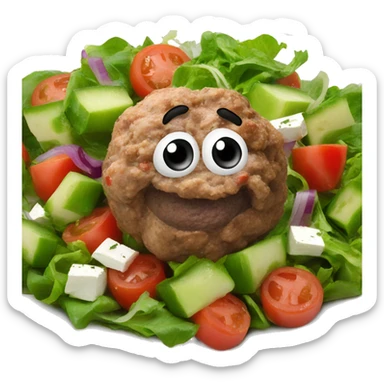 greek meatball salad sticker