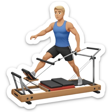 guy workout pilates reformer  sticker