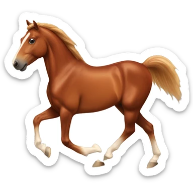 Chestnut horse trotting sticker