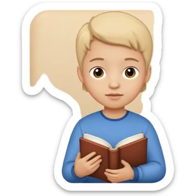 Ders çalışan çocuk elinde kitap oksun sticker