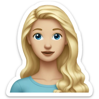 19 year old woman blonde hair blue eyes  sticker