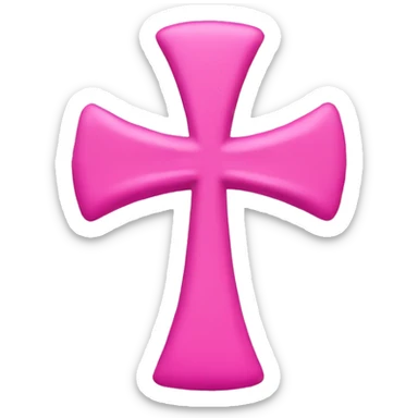 Pink cross with a bow sticker
