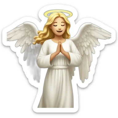 Female angel praising God in heaven sticker