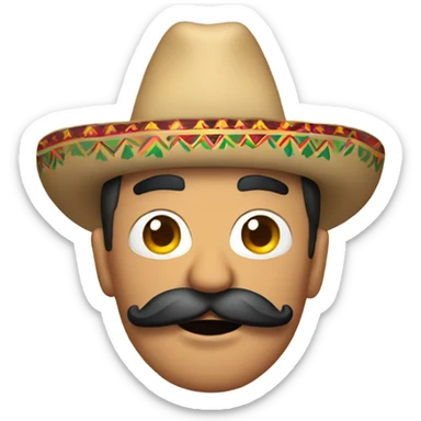 Mexican with mustache and beers  sticker