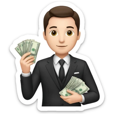 public official/politician/bureaucrat holding money sticker