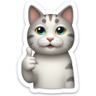 sad cat thumbs up sticker