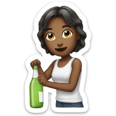 Girl with a bottle  sticker
