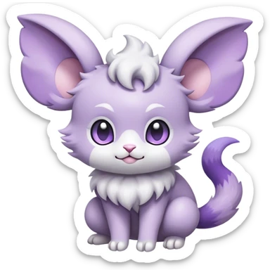 Minccino-Espurr-creature-hybrid sticker