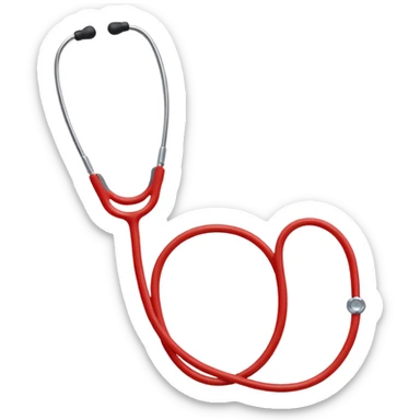 Red stethoscope thats prominent and single sided sticker