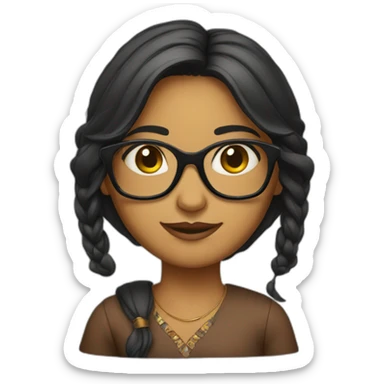 Indian girl in specs  sticker