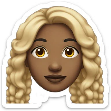 black woman with a round face and long black hair and hoop earrings sticker