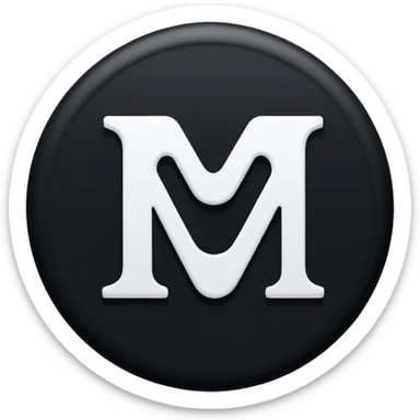 Black Circle with MB written on it sticker