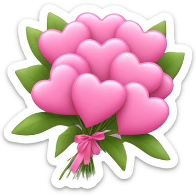 Bouquet of pink hearts sticker