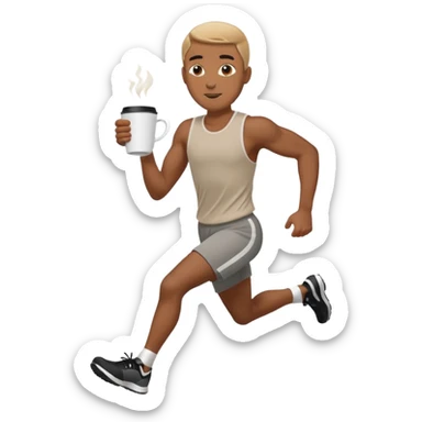 Morning Coffee Runner black man  sticker